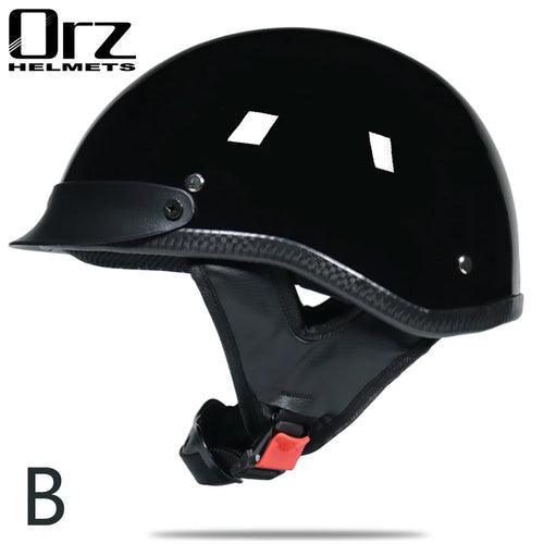 Half face Motorcycle Helmet vintage retro scooter jet helmet Cruiser - VirtuousWares.Store