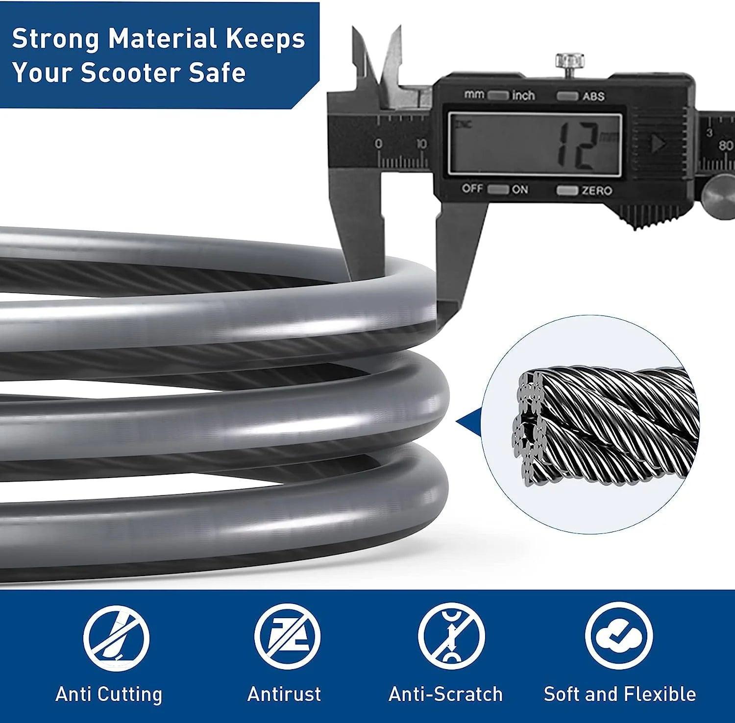 Hiboy Cable Chain Lock for All Scooter or Bike - VirtuousWares.Store