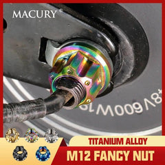 High-End M12 Titanium Alloy Fancy Flange Nut for ZERO 9 8X VSETT 8+ 9+ - VirtuousWares.Store