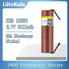 Hot 1-10pcs LiitoKala HG2 18650 3000mAh battery 3.6V discharge 20A - VirtuousWares.Store