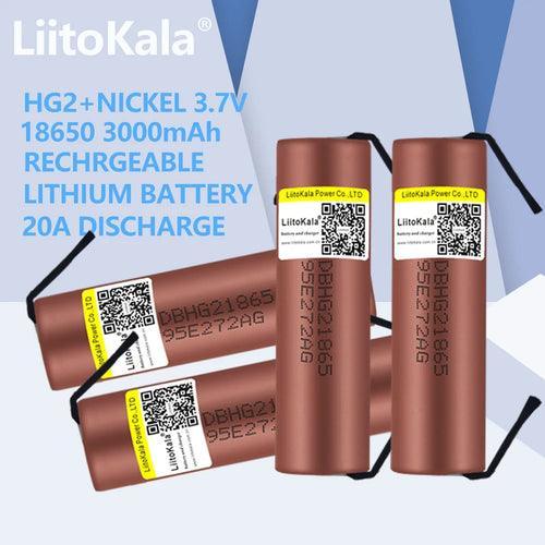 Hot 1-10pcs LiitoKala HG2 18650 3000mAh battery 3.6V discharge 20A - VirtuousWares.Store