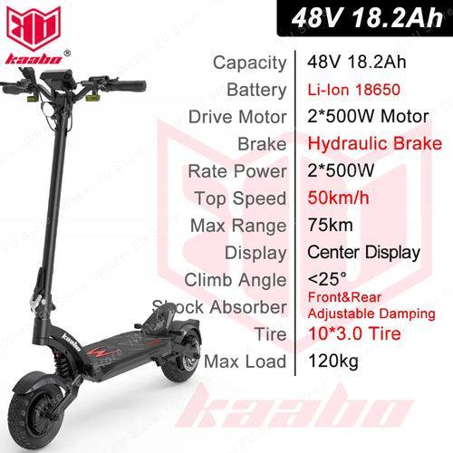 Kaabo Mantis X Plus 48V 18.2Ah KB Mid-Mounted Display NFC USB - VirtuousWares.Store