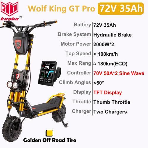 Kaabo Wolf King GT Pro Scooter 11inch 72V 35Ah Battery 2000W*2 Dual Motor - VirtuousWares.Store