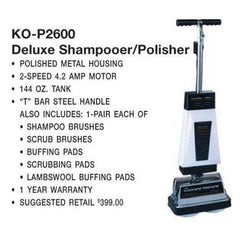 Koblenz: KO-P2600 Shampooer Polisher, 144oz 2 Speed T Handle 4.2Amp - VirtuousWares.Store