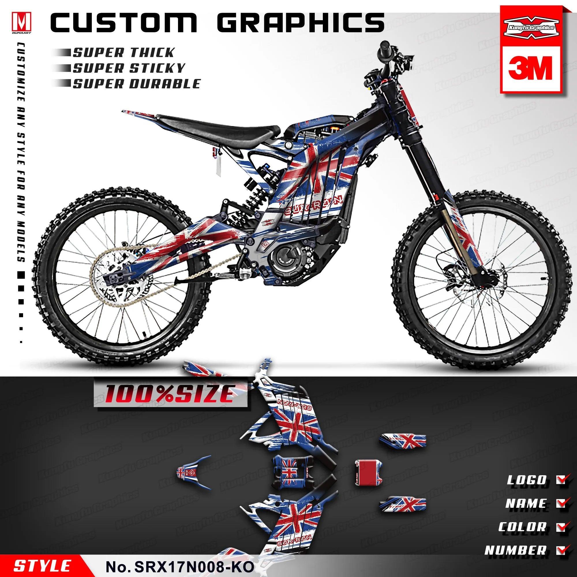 KUNGFU GRAPHICS Electric Dirt Bike Stickers Motorcycle Decal Kit Wraps - VirtuousWares.Store
