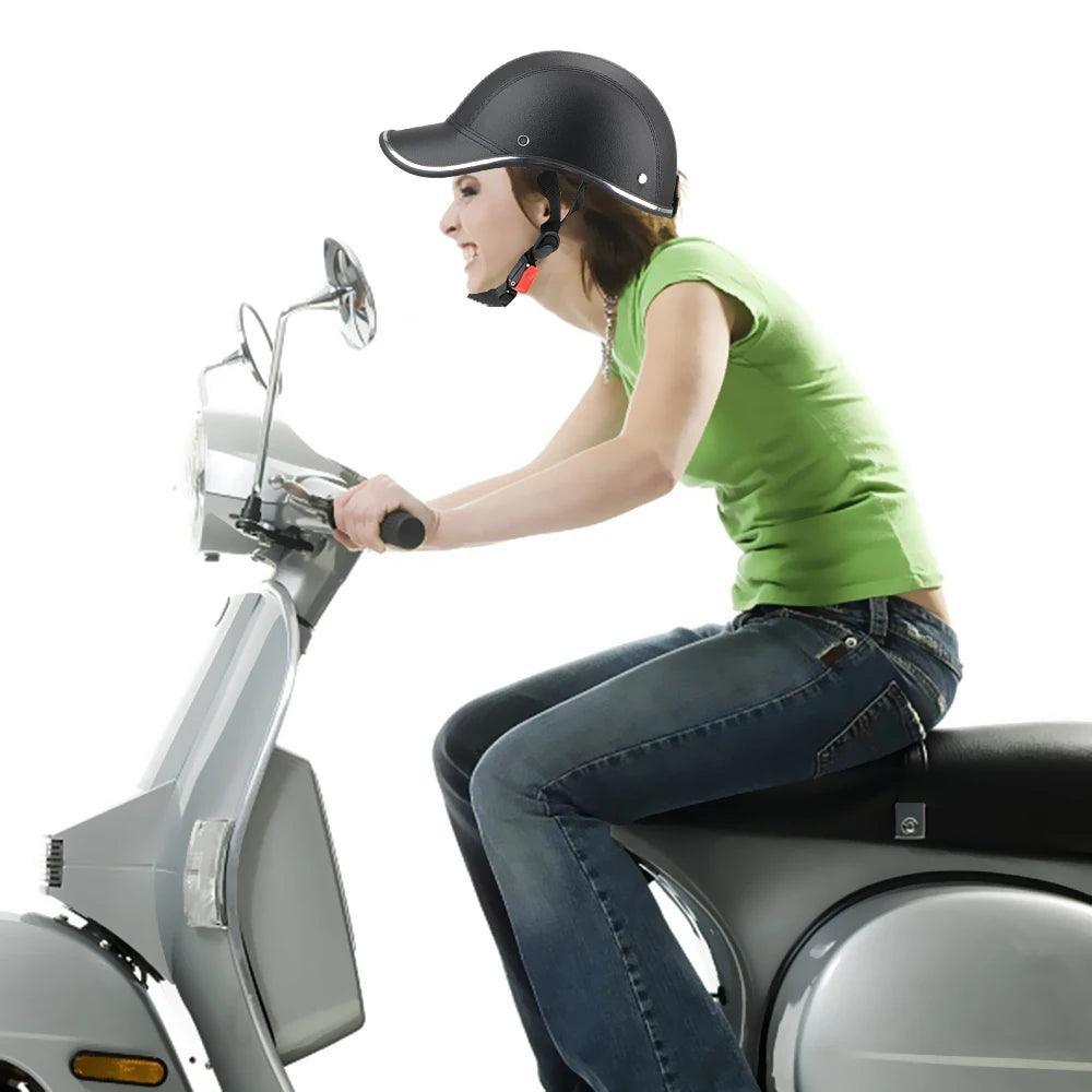 LEEPEE For Cafe Racer Chopper Scooter Safety Hard Hat Half Face - VirtuousWares.Store