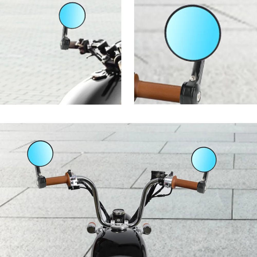 Motorbike Aaccessories 7/8" Round Bar End Rear Mirrors For Cafe Racer - VirtuousWares.Store