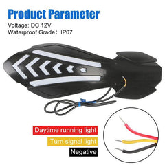 Motorbike Universal Handlebar Protector With LED Lights Motorcycle - VirtuousWares.Store