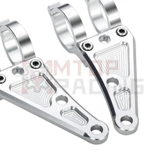 Motorcycle CNC Headlight Mount Bracket Fork Silver 27mm 31mm 32mm 36mm - VirtuousWares.Store