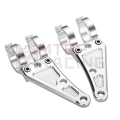 Motorcycle CNC Headlight Mount Bracket Fork Silver 27mm 31mm 32mm 36mm - VirtuousWares.Store