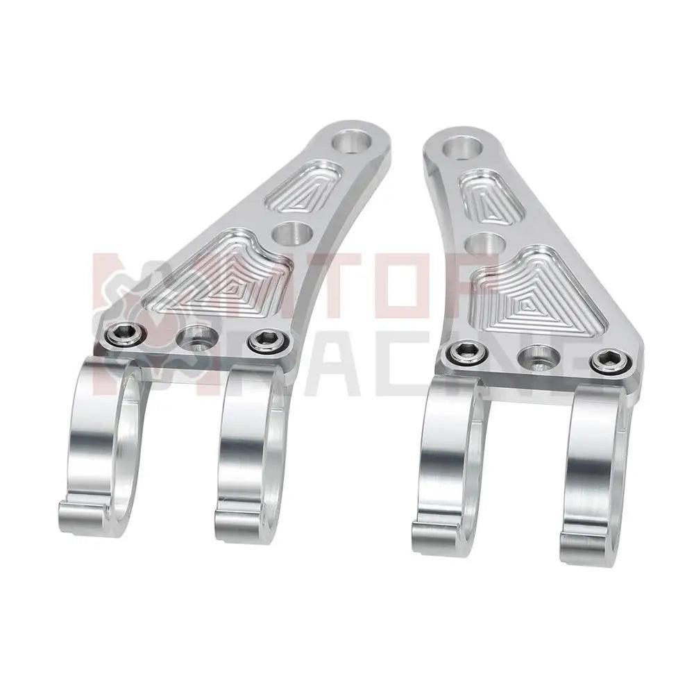 Motorcycle CNC Headlight Mount Bracket Fork Silver 27mm 31mm 32mm 36mm - VirtuousWares.Store