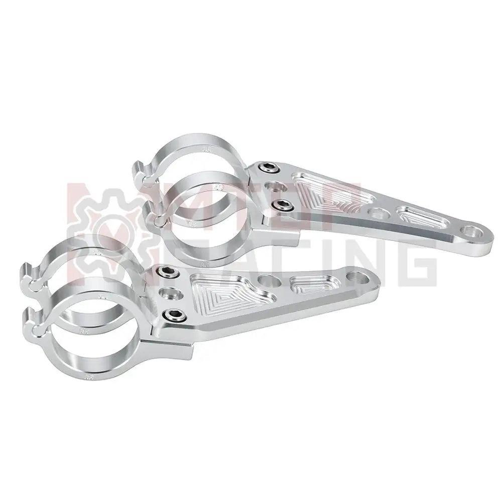 Motorcycle CNC Headlight Mount Bracket Fork Silver 27mm 31mm 32mm 36mm - VirtuousWares.Store