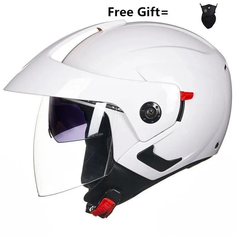 Motorcycle Helmet Open Face Dual Lens Visors Moto Helmet Electric Bicycle Helmet Men Women Summer Scooter Motorbike Helmet S CE - VirtuousWares.Store