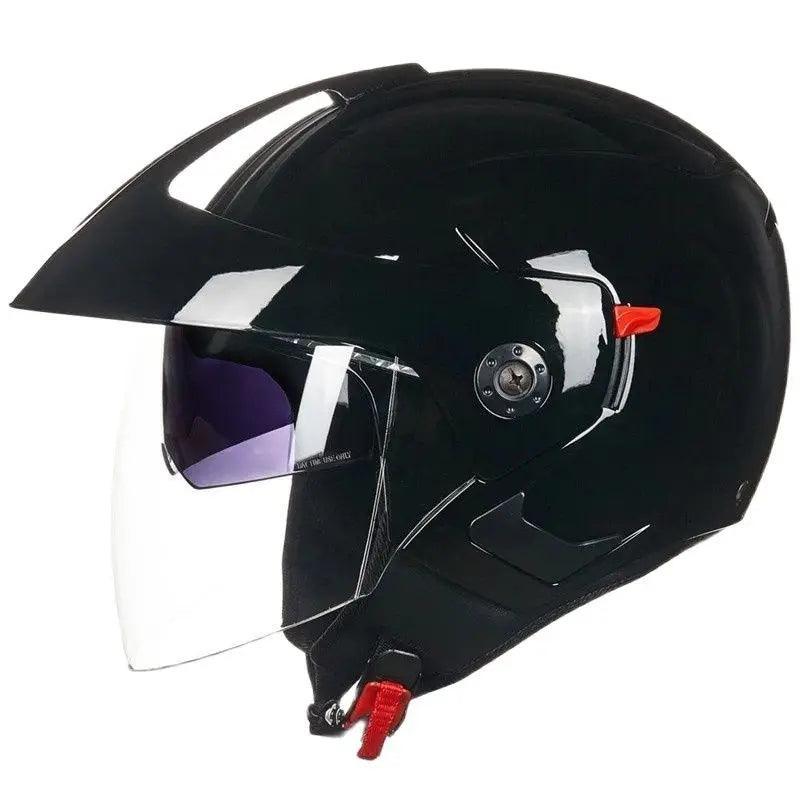 Motorcycle Helmet Open Face Dual Lens Visors Moto Helmet Electric Bicycle Helmet Men Women Summer Scooter Motorbike Helmet S CE - VirtuousWares.Store