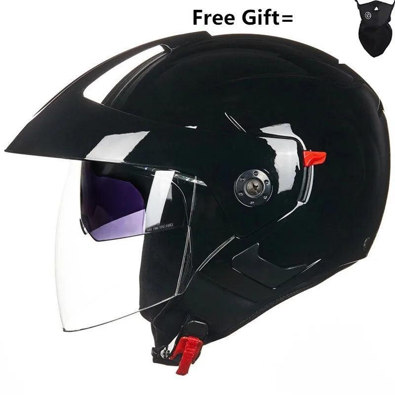 Motorcycle Helmet Open Face Dual Lens Visors Moto Helmet Electric Bicycle Helmet Men Women Summer Scooter Motorbike Helmet S CE - VirtuousWares.Store