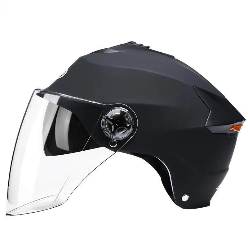Motorcycle Helmets With Led Lights Moped Helmet Electric Scooter for Men Women With Double Visor Rechargeable Bicycle Light Bike - VirtuousWares.Store