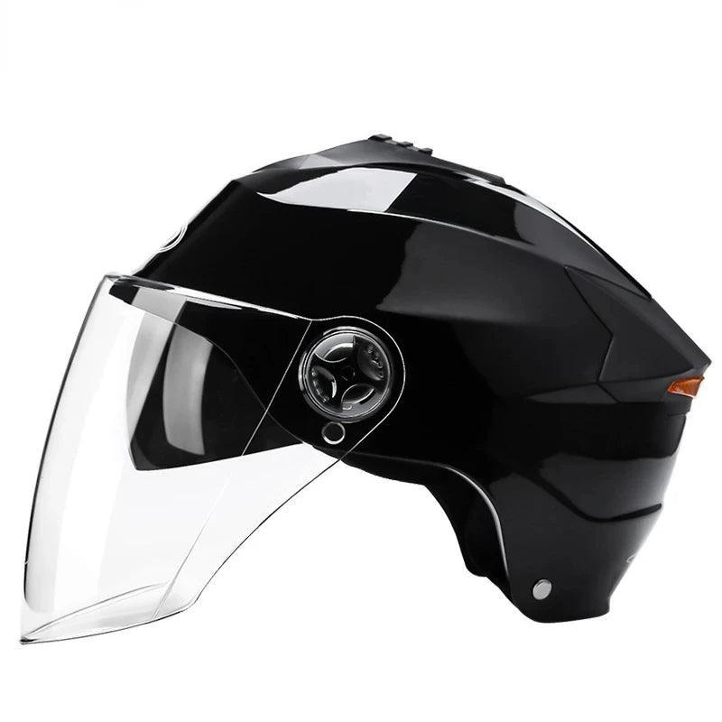 Motorcycle Helmets With Led Lights Moped Helmet Electric Scooter for Men Women With Double Visor Rechargeable Bicycle Light Bike - VirtuousWares.Store