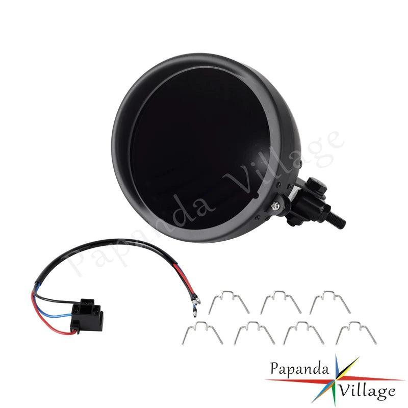 Motorcycle Lighthouse Retro Headlight Bucket Shell Steel Head Lights - VirtuousWares.Store