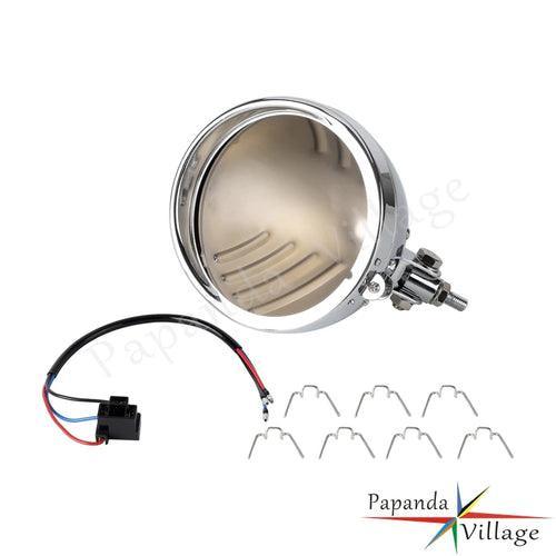 Motorcycle Lighthouse Retro Headlight Bucket Shell Steel Head Lights - VirtuousWares.Store