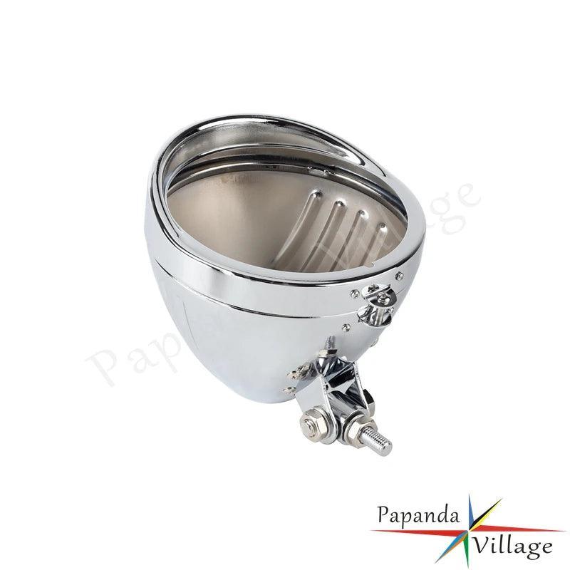 Motorcycle Lighthouse Retro Headlight Bucket Shell Steel Head Lights - VirtuousWares.Store