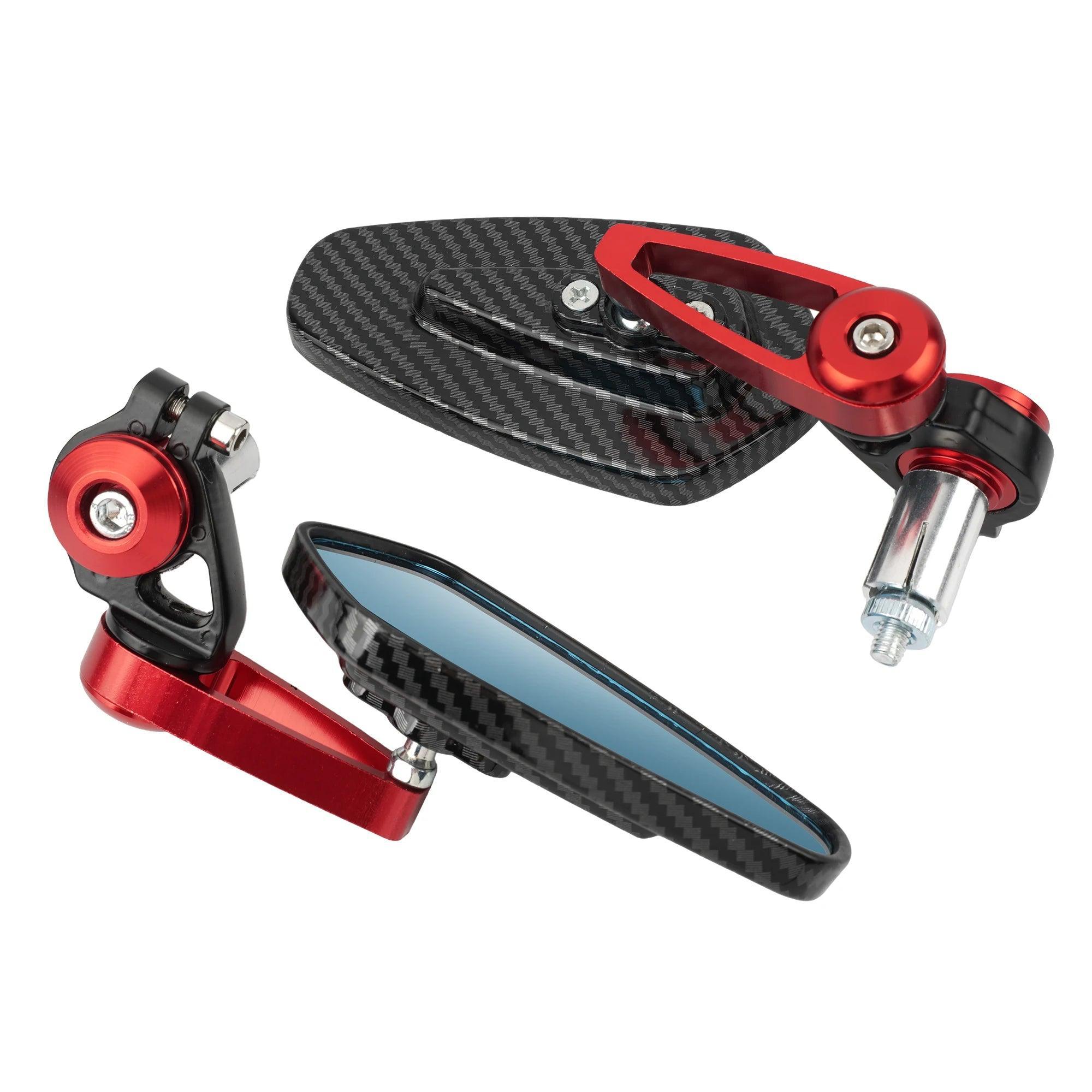 Motorcycle Rearview Mirror Carbon Fiber Pattern Universal Handlebar - VirtuousWares.Store