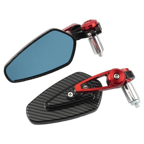 Motorcycle Rearview Mirror Carbon Fiber Pattern Universal Handlebar - VirtuousWares.Store