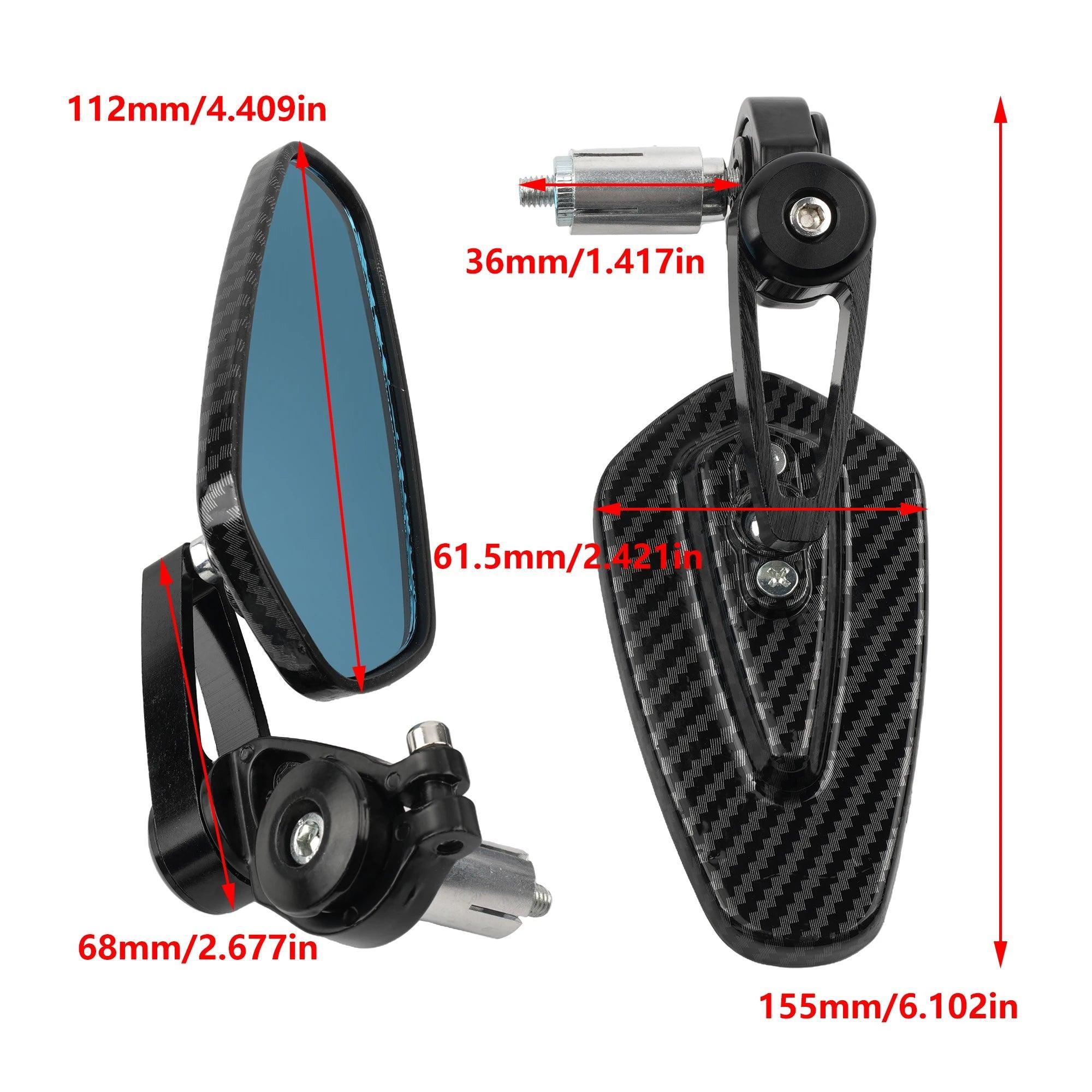 Motorcycle Rearview Mirror Carbon Fiber Pattern Universal Handlebar - VirtuousWares.Store