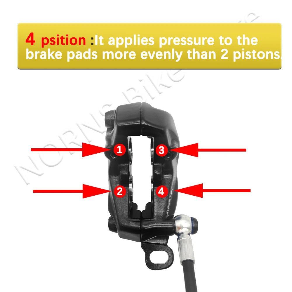 NUTT 4 Piston Y-5 Electric E-Bike Scooter Disc Brake Hydraulic Bicycle - VirtuousWares.Store