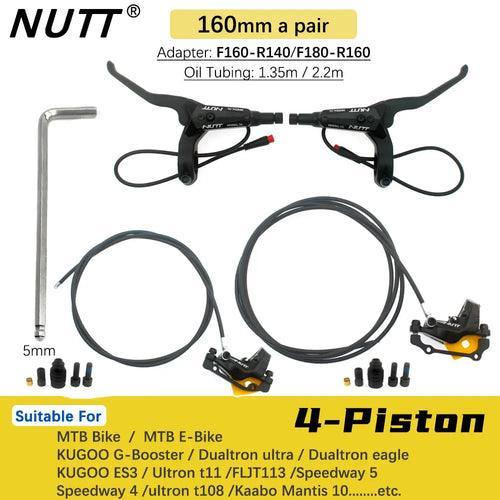 NUTT 4 Piston Y-5 Electric E-Bike Scooter Disc Brake Hydraulic Bicycle - VirtuousWares.Store