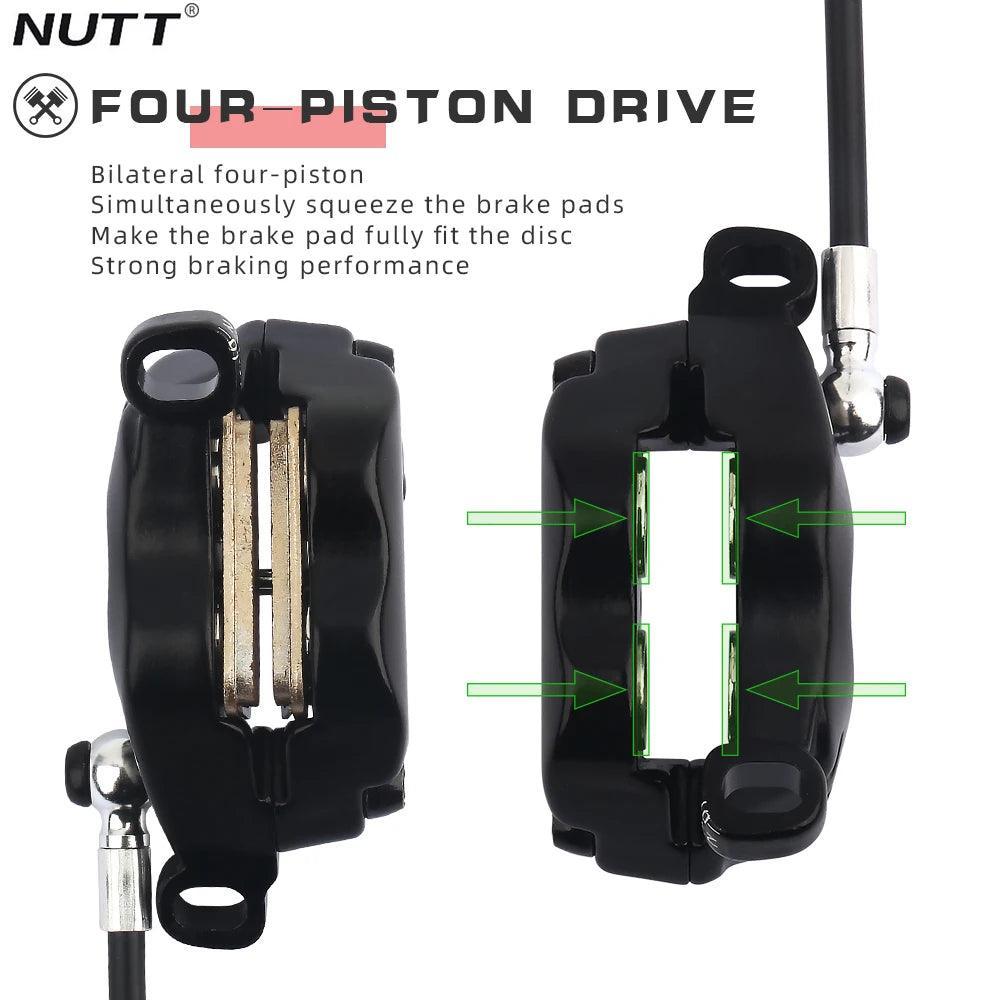 NUTT 4 Piston Y5ZS-1 E-Bike Scooter Disc Brake Hydraulic Bicycle For - VirtuousWares.Store