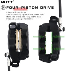 NUTT 4 Piston Y5ZS-1 E-Bike Scooter Disc Brake Hydraulic Bicycle For - VirtuousWares.Store
