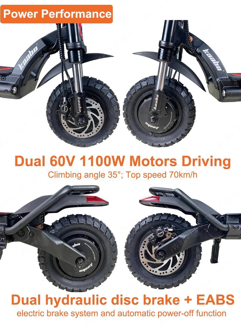 Original Kaabo Wolf Warrior X GT 60v 28Ah Dual Motor 2*1100W Motor TFT - VirtuousWares.Store