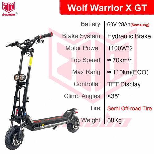 Original Kaabo Wolf Warrior X GT 60v 28Ah Dual Motor 2*1100W Motor TFT - VirtuousWares.Store