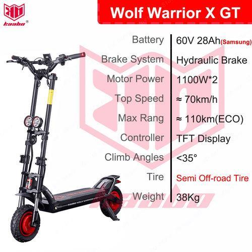 Original Kaabo Wolf Warrior X GT 60v 28Ah Dual Motor 2*1100W Motor TFT - VirtuousWares.Store