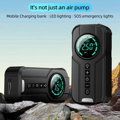 Portable Car Air Pump Power Bank 2 In 1 Wireless Air Compressor Tyre - VirtuousWares.Store