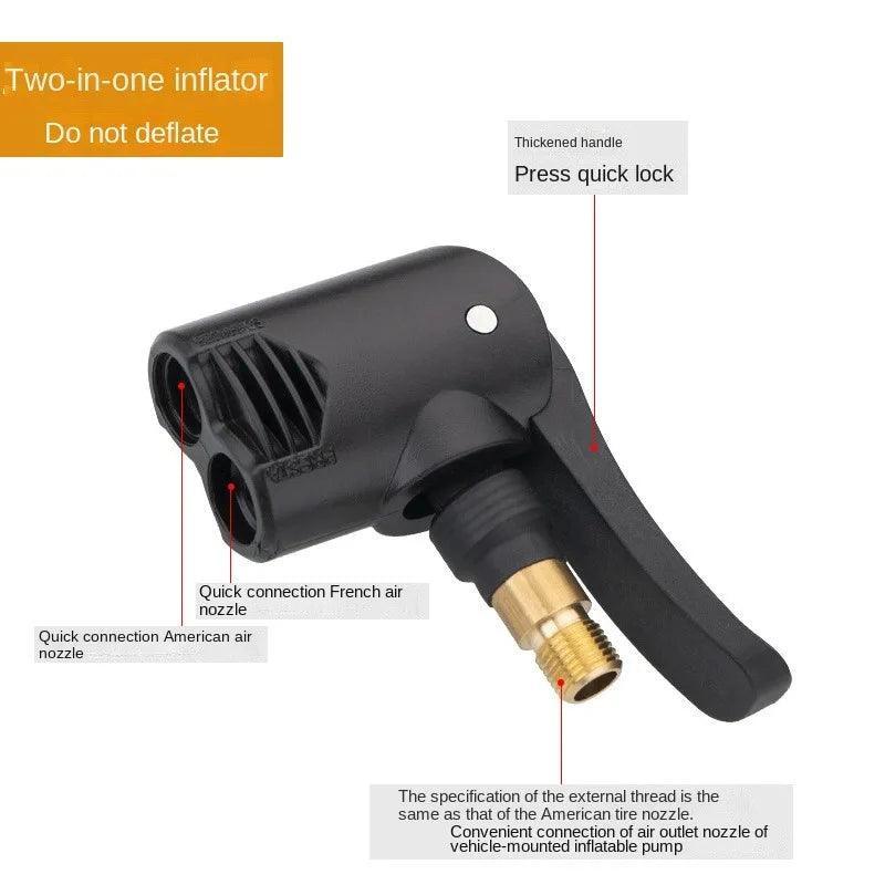 Portable Inflatable Pump 2 In 1 Car Air Pump French Mouth Tire - VirtuousWares.Store