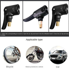Portable Inflatable Pump 2 In 1 Car Air Pump French Mouth Tire - VirtuousWares.Store