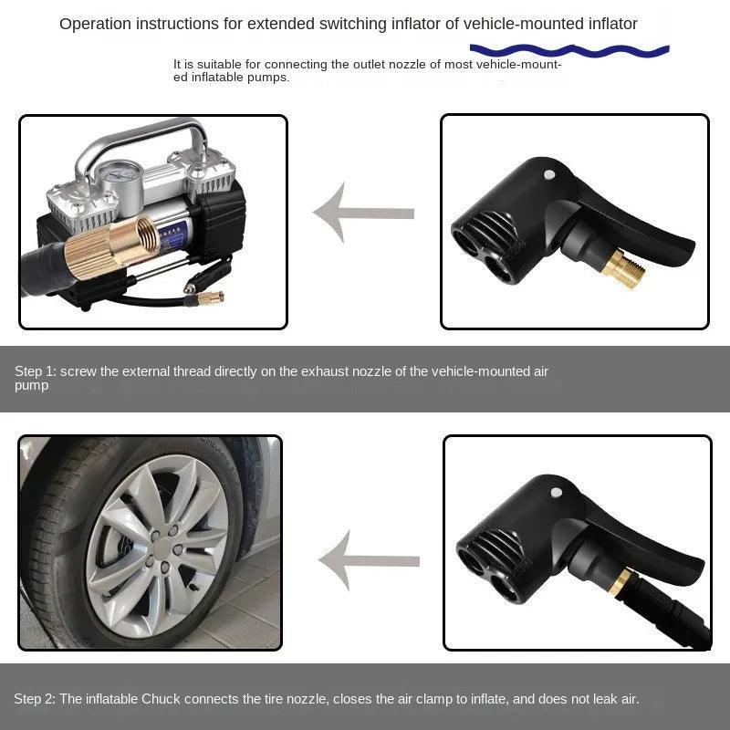 Portable Inflatable Pump 2 In 1 Car Air Pump French Mouth Tire - VirtuousWares.Store