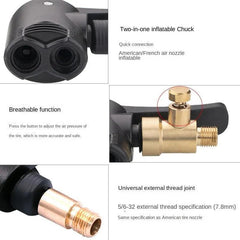 Portable Inflatable Pump 2 In 1 Car Air Pump French Mouth Tire - VirtuousWares.Store