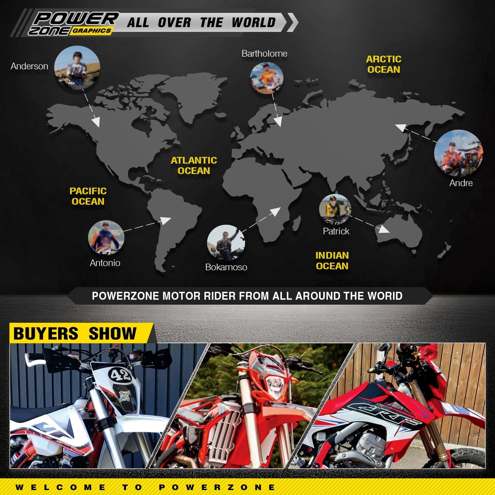 PowerZone Custom Team Graphics Background Stickers Kits For Surron - VirtuousWares.Store