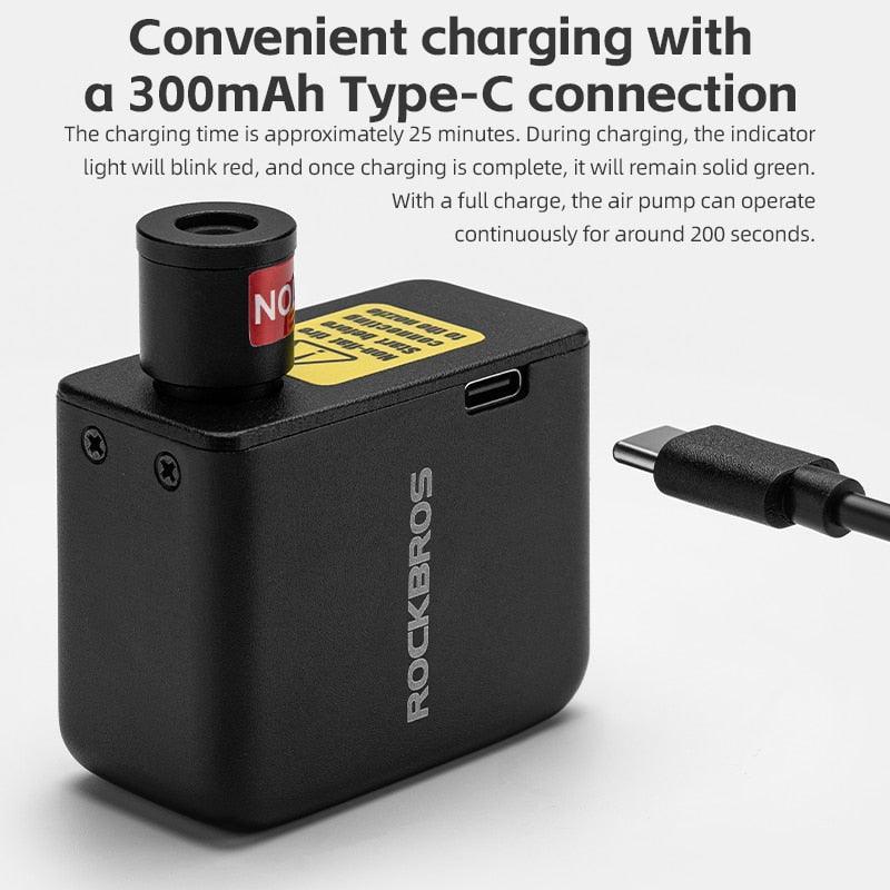 Rockbros Mini Electric Air Pump Portable 100psi Rechargeable - VirtuousWares.Store