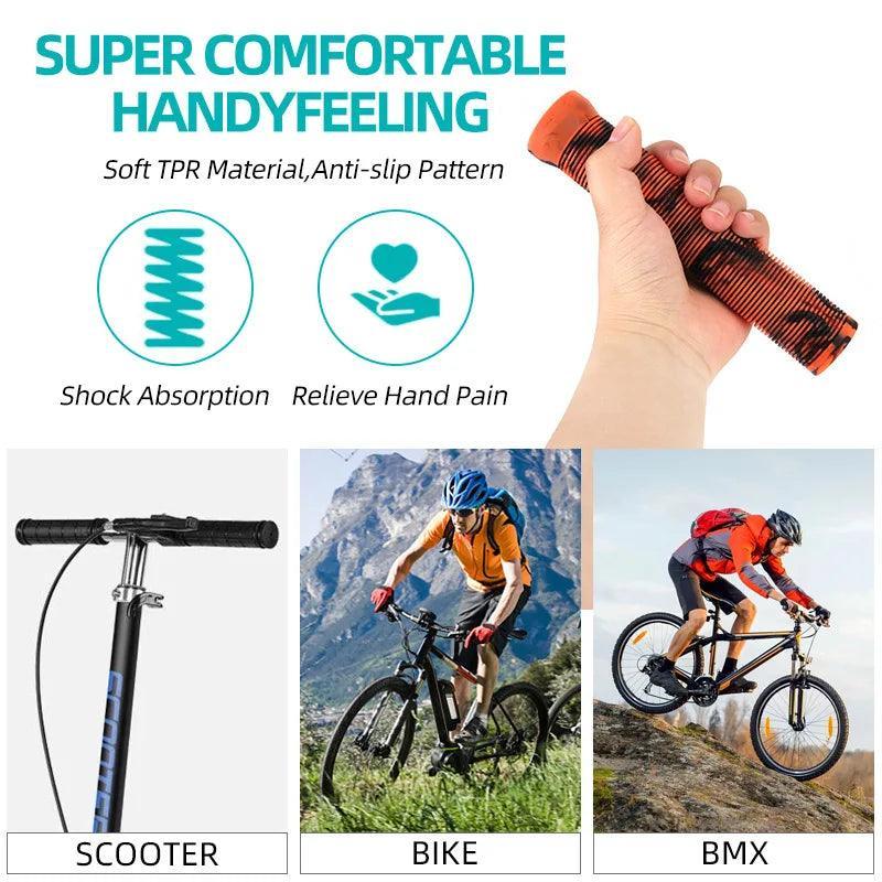 Rubber Bicycle Handlebar Grips Non-slip Mtb Cuffs Lengthening and - VirtuousWares.Store