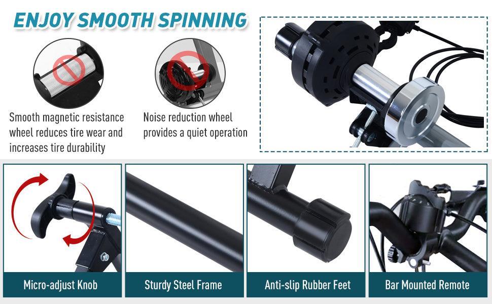 Soozier Indoor Magnetic Bike Bicycle Trainer Stand 5 Level Resistance - VirtuousWares.Store