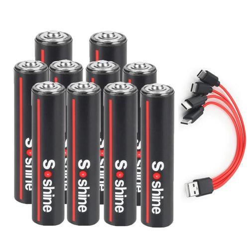 Soshine USB Li-ion AAA Rechargeable Battery Aaa 1.5V 600mWh Lithium - VirtuousWares.Store