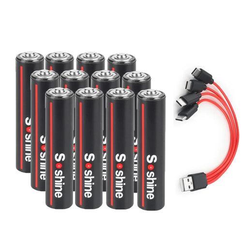Soshine USB Li-ion AAA Rechargeable Battery Aaa 1.5V 600mWh Lithium - VirtuousWares.Store