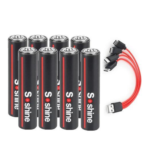 Soshine USB Li-ion AAA Rechargeable Battery Aaa 1.5V 600mWh Lithium - VirtuousWares.Store