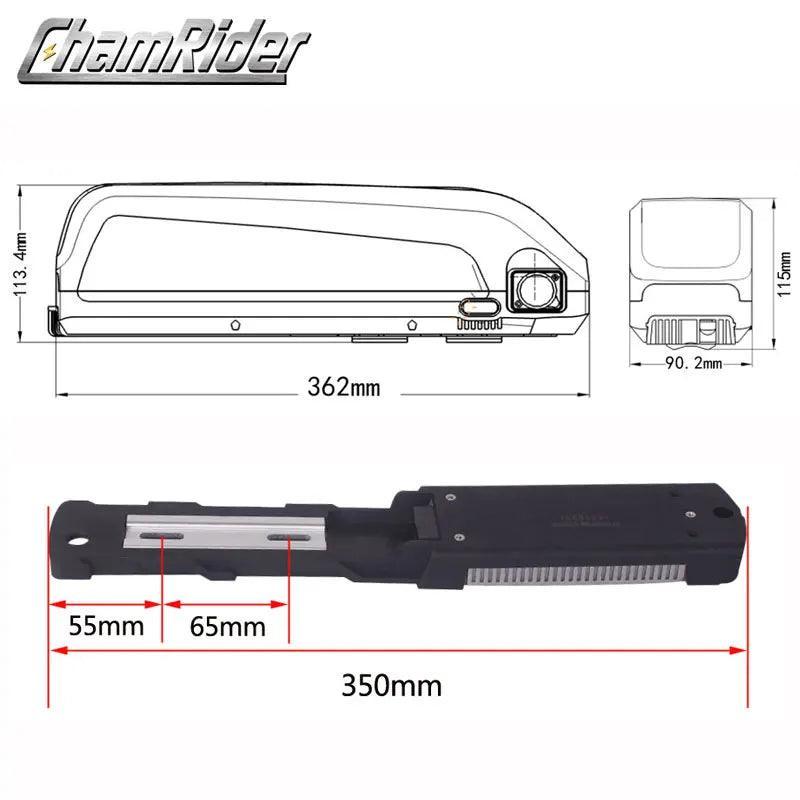 SSE-077 HaiLong Down Tube downtube E-bike Electric bike battery box case with 10S 6P 13S 5P Nickle strips with USB 5V output - VirtuousWares.Store