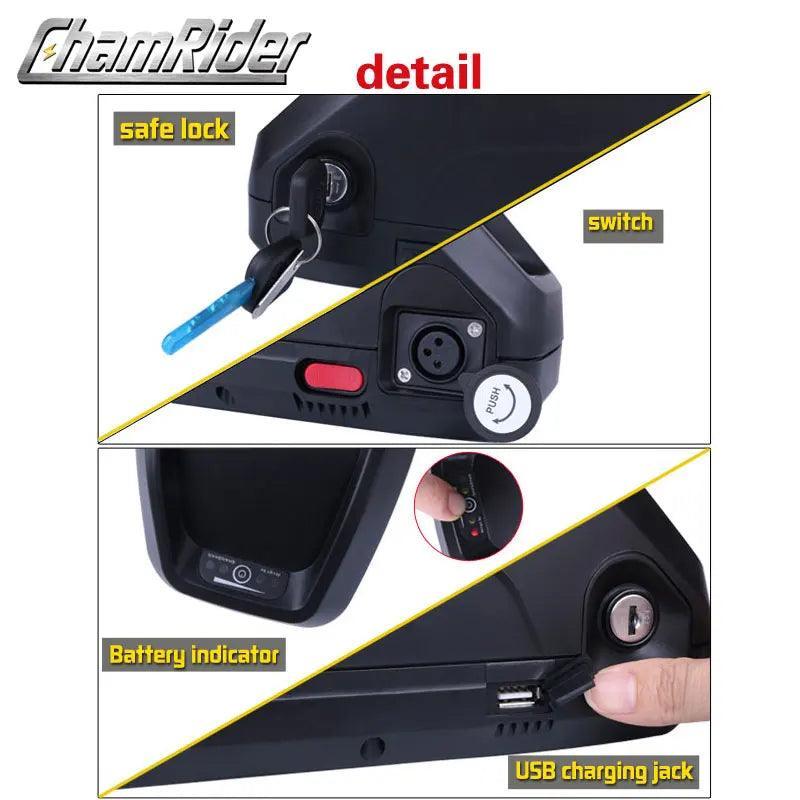 SSE-077 HaiLong Down Tube downtube E-bike Electric bike battery box case with 10S 6P 13S 5P Nickle strips with USB 5V output - VirtuousWares.Store