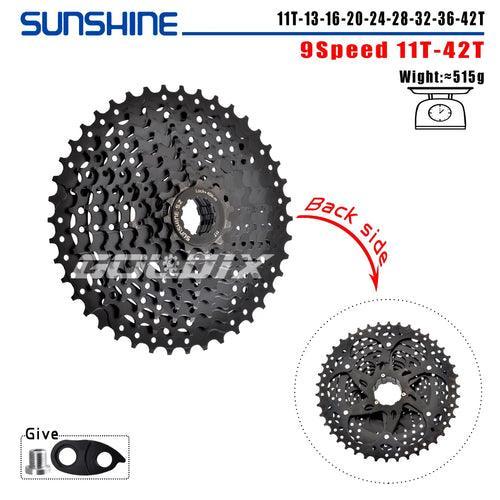 SUNSHINE Black Bicycle Freewheel MTB Bike Cassette K7 8/9/10/11/12 - VirtuousWares.Store