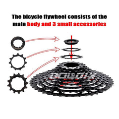 SUNSHINE Black Bicycle Freewheel MTB Bike Cassette K7 8/9/10/11/12 - VirtuousWares.Store